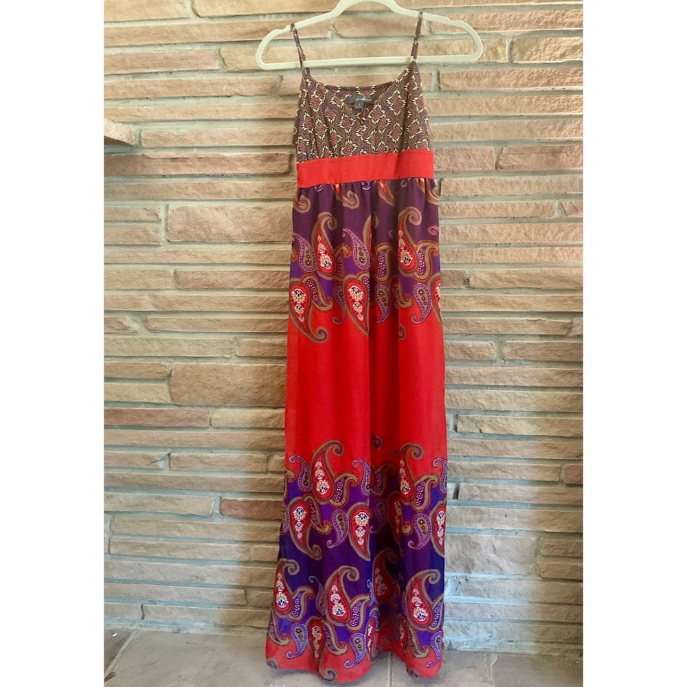 Forever 21 Boho Maxi Dress Red Purple Paisley - Picture 4 of 7